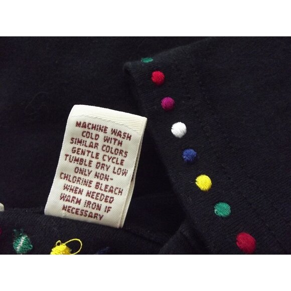 Bechamel Jacket Womens Small Black embroidered button knit cardigan crew neck - Picture 11 of 11